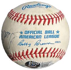 Ted Williams Carl Yastrzemski & Bobby Doerr Autographed OAL Baseball BAS Red Sox