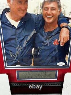 Ted Williams & Carl Yastrzemski Signed Autographed Photo Framed to 14x17 JSA