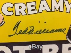 Ted Williams Creamy Root beer sign Autographed