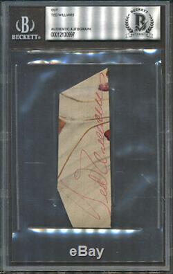 Ted Williams Cut Signature Beckett Authentic Autograph Signed 0997
