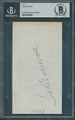 Ted Williams Cut Signature Beckett Authentic Autograph Signed 3833