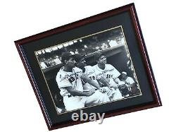 Ted Williams, Doerr, DiMaggio Autographed Red Sox 16x20, Green Diamond COA 1063
