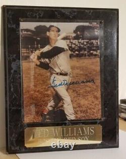 Ted Williams Facsimile Signed 8x10 Photo Framed With Name Plate