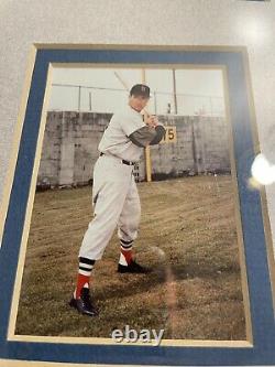 Ted Williams Framed Autographed Stat Sheet, Ted Williams Pic And Engraved BRS