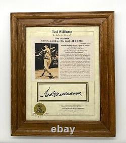 Ted Williams HOF, Notarized Certified Auto Signed Stats Sheet, Red Sox (1989)