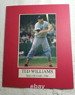 Ted Williams Hall of Fame 1966 Autographed 8X 10 Photo