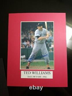 Ted Williams Hall of Fame 1966 Autographed 8X 10 Photo WithCOA