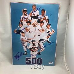 Ted Williams Hank Aaron Willie Mays Signed 500 Home Run Club 10x14 Photo PSA DNA