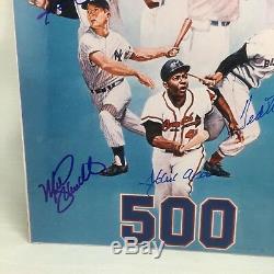 Ted Williams Hank Aaron Willie Mays Signed 500 Home Run Club 10x14 Photo PSA DNA