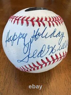 Ted Williams Happy Holiday Autographed American League Baseball Ball JSA LOA