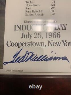Ted Williams Induction Day Autographed Photo Framed Limited to 1,000