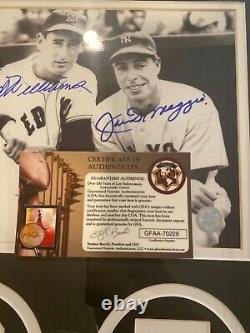 Ted Williams, Joe DiMaggio Autograph, Signed 18x22 framed picture Auto With COA