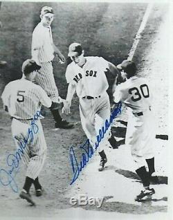 Ted Williams & Joe DiMaggio Autographed Baseball 8x10 Photo PSA All Star Game HR