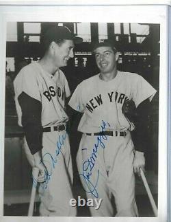 Ted Williams & Joe DiMaggio Yankees Autographed Baseball 8x10 Photo PSA Letter