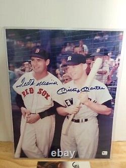 Ted Williams Mickey Mantle Signed Photo withcoa 14 x 11 New York Yankees Red Sox