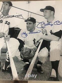 Ted Williams Mickey Mantle Yogi Berra 8x10 Photo Signed Autograph COA