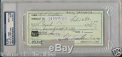 Ted Williams Multi-Signed (front & back) Bank Check PSA/DNA Very Rare #83346807