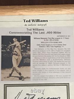 Ted Williams Notarized Autograph Last. 400 Hitter-American Sports Collectibles