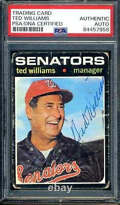 Ted Williams PSA DNA Coa Signed 1971 Topps Autograph