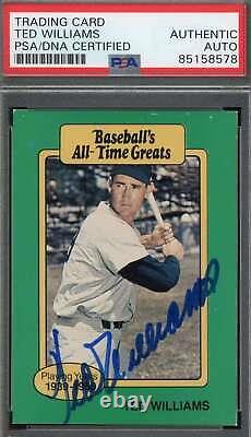 Ted Williams PSA DNA Coa Signed 1987 Baseball All Time Greats Autograph