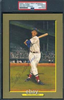 Ted Williams PSA DNA Coa Slabbed Signed Perez Steele Great Moments Autograph