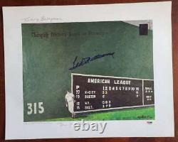 Ted Williams PSA DNA Green Diamond Signed 16x20 Photo Teddy Ball Game Autograph