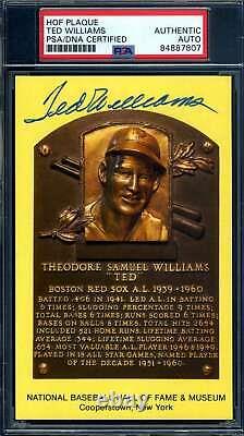 Ted Williams PSA DNA Signed Gold Hall of Fame Plaque Autograph
