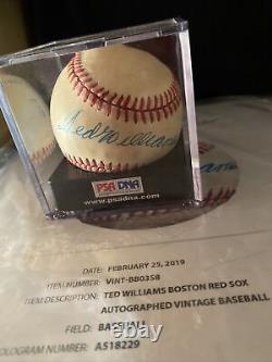 Ted Williams PSA/DNA autographed baseball with provenance