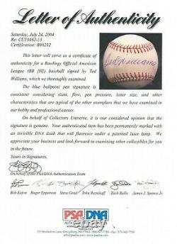 Ted Williams Psa/dna Certified Signed Official Al Baseball Autographed B90232