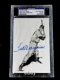 Ted Williams Psa/dna Certified Signed Postcard 1989 Thumper Autograph Auto Mint