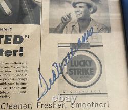 + Ted Williams RARE Autograph Signed Newspaper Lucky Strike Ad JSA COA 1/1