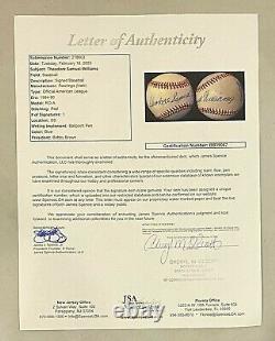 Ted Williams RARE FULL NAME Signed Baseball JSA LOA Theodore Samuel Williams