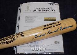 Ted Williams RARE Signed THEODORE SAMUEL WILLIAMS Baseball Bat Beckett? LOA