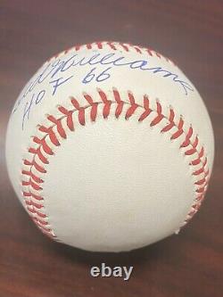Ted Williams Rare HOF 66 Inscription Signed Baseball Red Sox JSA LOA