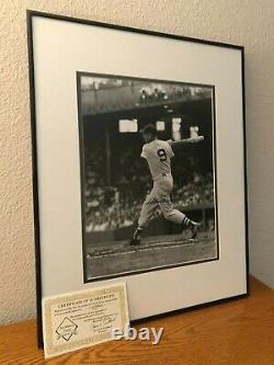 Ted Williams Red Sox Signed 16x20 Photo Swinging Framed Mint Autograph COA