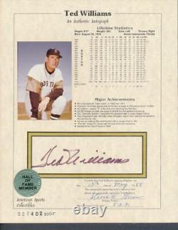 Ted Williams Red Sox Signed 8x10 Photo Autograph Auto PSA/DNA AI07628