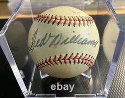 Ted Williams Red Sox Signed Baseball SGC with Ball Cube Bold Black Ink Auto