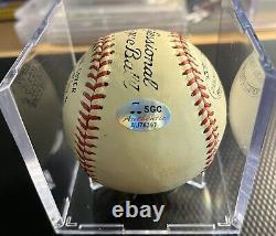 Ted Williams Red Sox Signed Baseball SGC with Ball Cube Bold Black Ink Auto