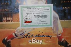 Ted Williams Red Sox signed 16x20 Lithograph Hit List Ballgame PSA