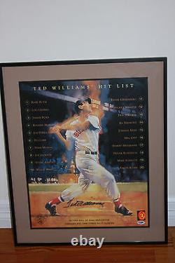 Ted Williams Red Sox signed 16x20 Lithograph Photo Professionally Framed PSA