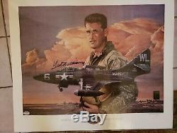Ted Williams Red Sox signed 23x35 Lithograph Capt. USMC PSA