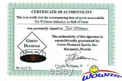 Ted Williams SIGNED 16x20 Hall of Fame Induction Green Diamond Hologram+PSA/DNA
