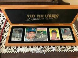 Ted Williams Signature Series Porcelain 4 Piece With Autographed Card & Coa