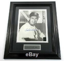 Ted Williams Signed 11x13 B&W Photo Matted Framed Green Diamond Auto DF025151