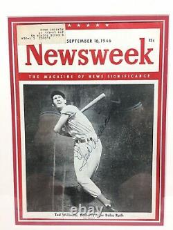 Ted Williams Signed 1946 Newsweek Magazine Framed JSA LOA Boston Red Sox