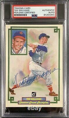 Ted Williams Signed 1984 Donruss Grand Champion #14 Autograph Card HOF PSA/DNA