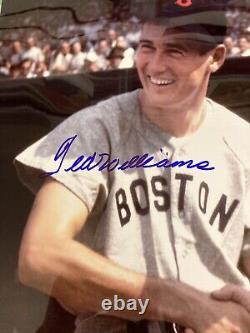 Ted Williams Signed 20 x 24 Photo WithBabe Ruth Green Diamond Certificate Beauty