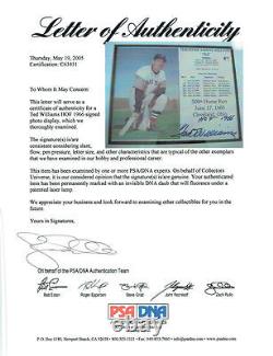 Ted Williams Signed 500th Home Run 8x10 Card Framed with Photo PSA/DNA #