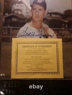 Ted Williams Signed 8×10 Photo On A Plaque Certified + Graded Card