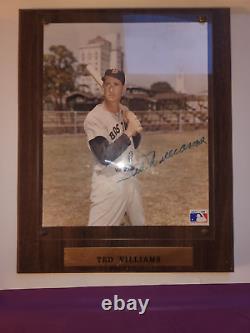 Ted Williams Signed 8x10 Photo Plaque